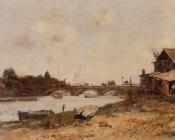 尤金 布丹 : Bridge over the Touques at Deauville